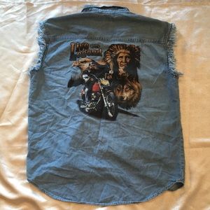 Denim sleeveless shirt by “Thunder”